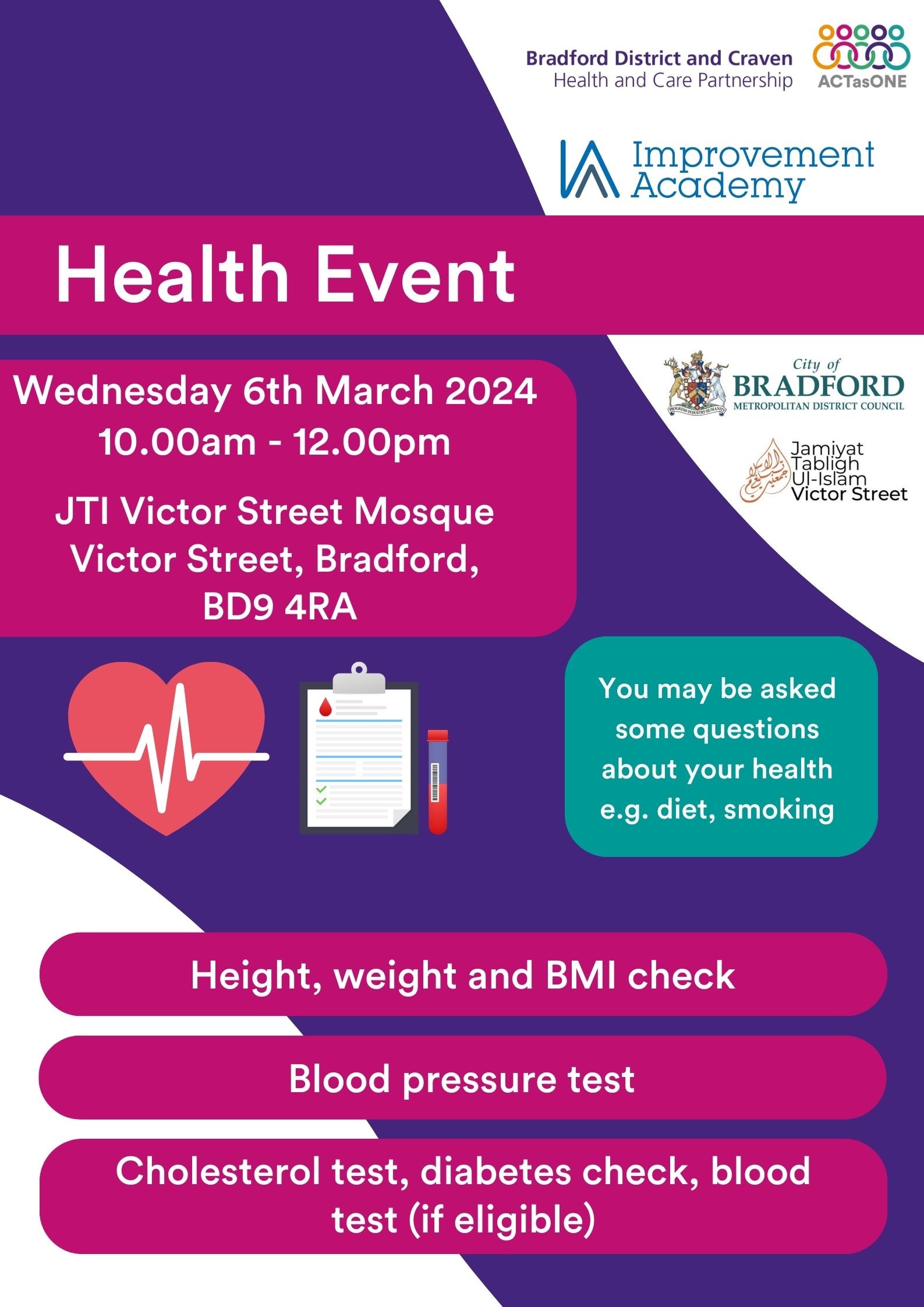 Victor Street Health Check Event